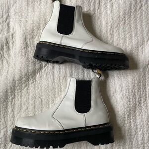 Dr. Martens White Platform Chelsea Boots